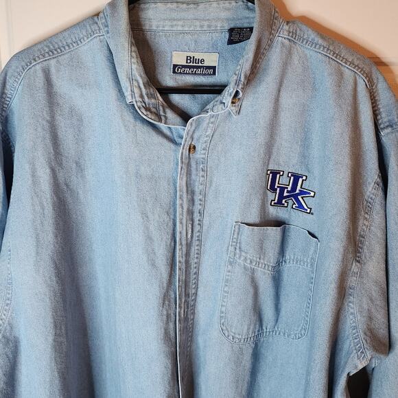 UK Blue Generation Shirt Mens XL Denim University of Kentucky Wildcats Retro VTG - Picture 2 of 9